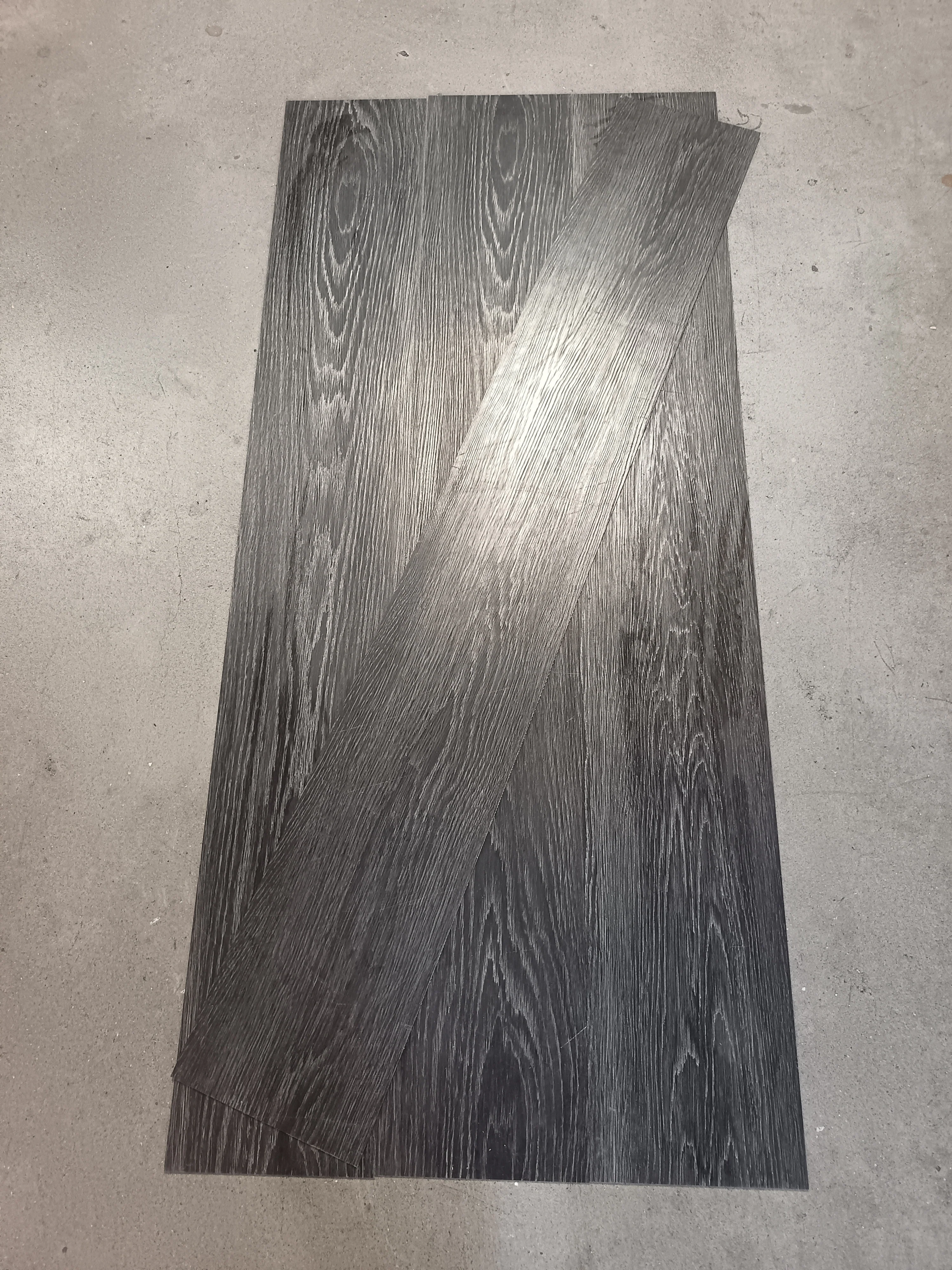 Dalle PVC noir cérusé - 1200 x 180 mm - à coller - Image 3