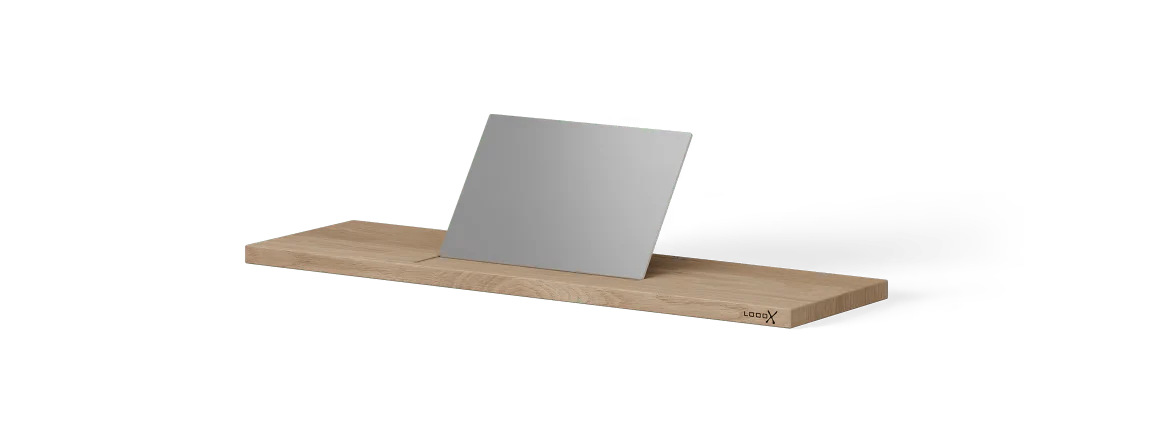 Pont De Baignoire Looox Wood 780 mm Chêne Vieux Gris Insert Blanc Mat Wbshelf78Mw