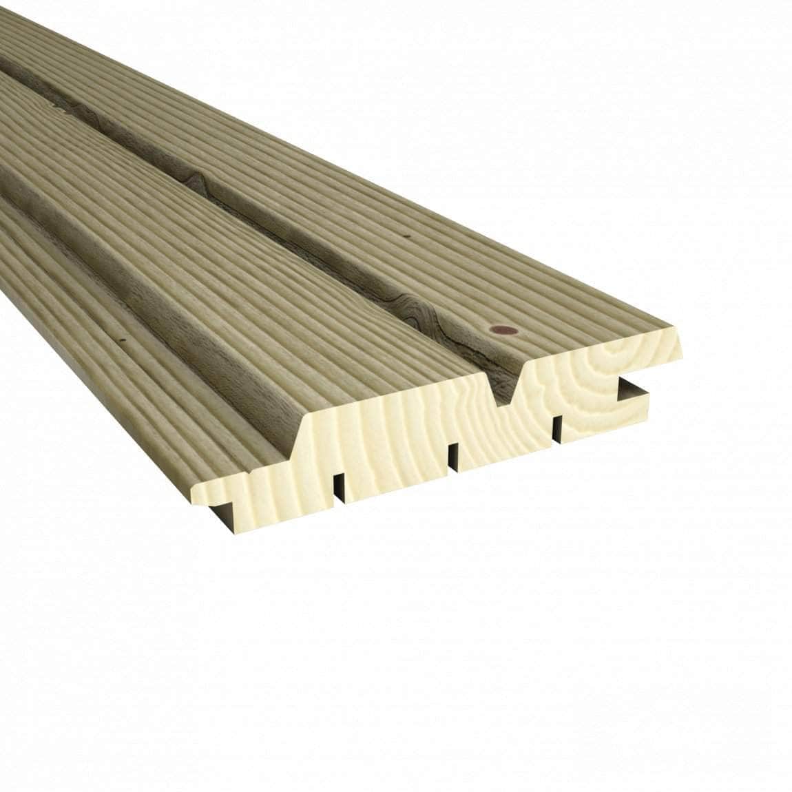 Bardage pin classe 3 faux-claire-voie - 27x125 - L=3m (profil Aztek) - Image 10