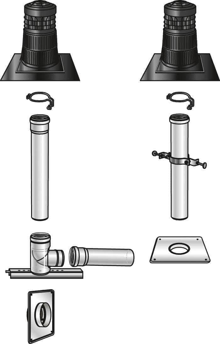 Kit entrée murale Chemilux Condensation B22 - B23 PPTL diamètre 110 Fioul / Gaz Noir réf. 100007 - Image 3