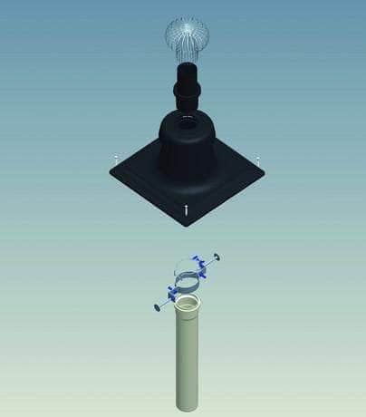 Kit entrée plafond Chemilux condensation B22-B23 PPTL diamètre 110 mm fioul/gaz noir réf. 100019 UBBINK