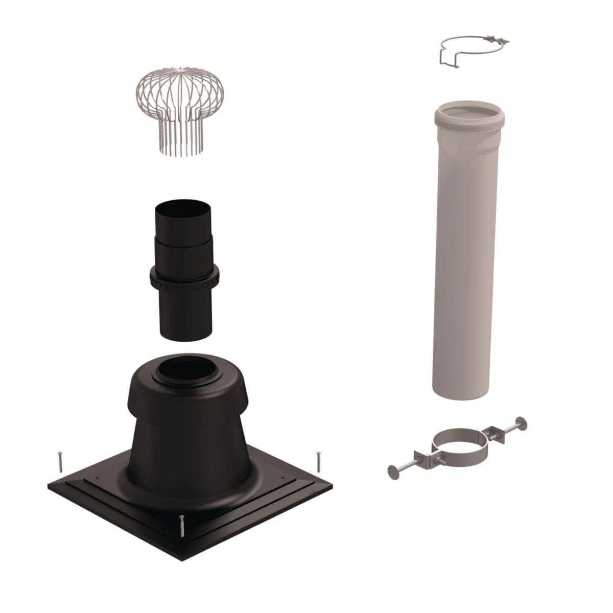Kit entrée plafond Chemilux condensation B22-B23 PPTL diamètre 110 mm fioul/gaz noir réf. 100019 UBBINK - Image 2