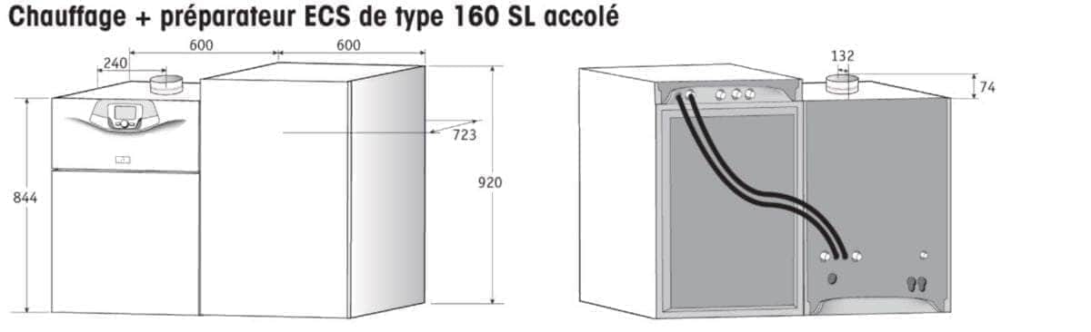 Préparateur ECS vertical pour ODIA & BORA NOVA HTE 160 litres 160SLV réf. C17512016 - Image 2