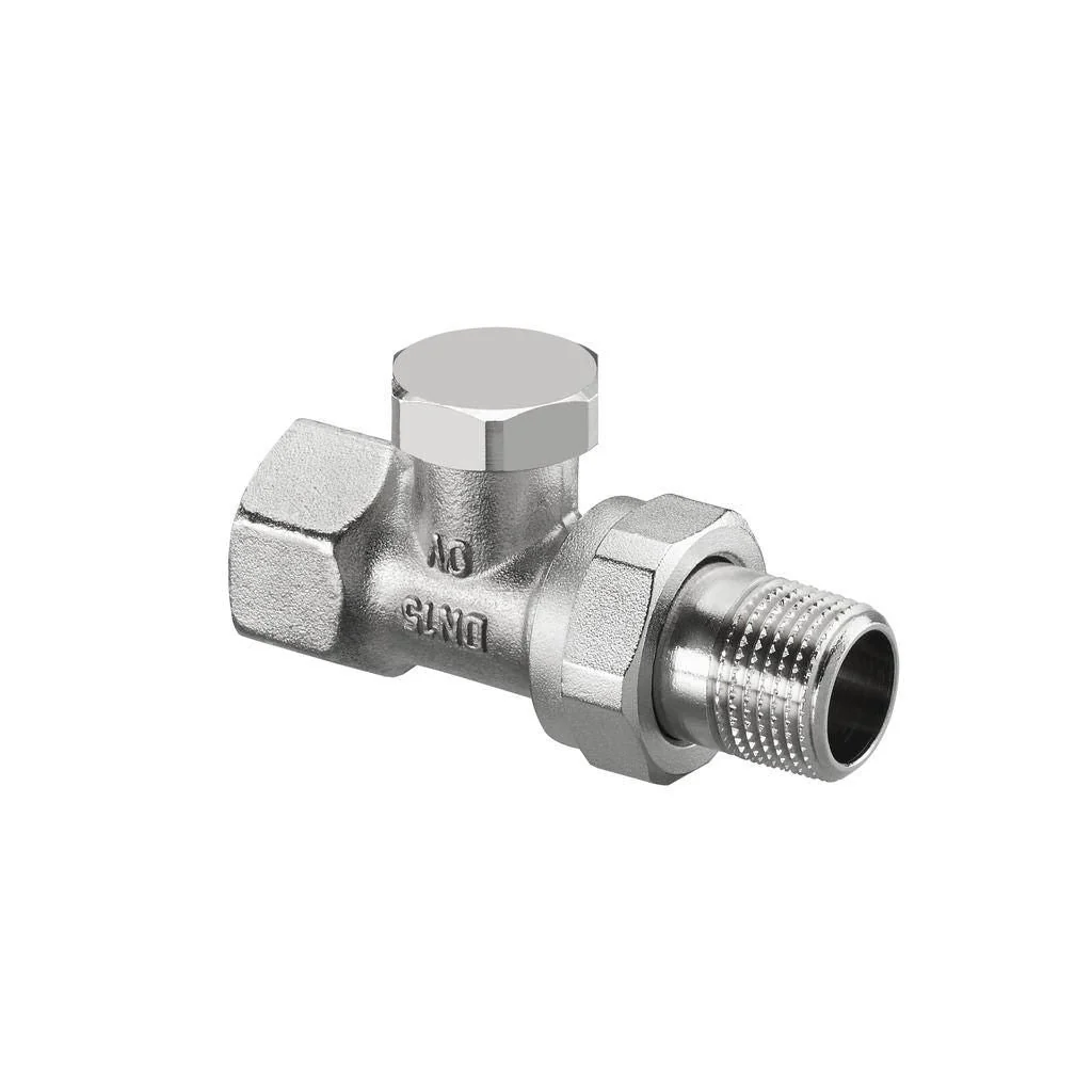Coude de réglage de radiateur Combi 2 DN 10, PN 10 F, té de réglage, laiton, nickelé, avec préglage/fermeture Réf.1091161