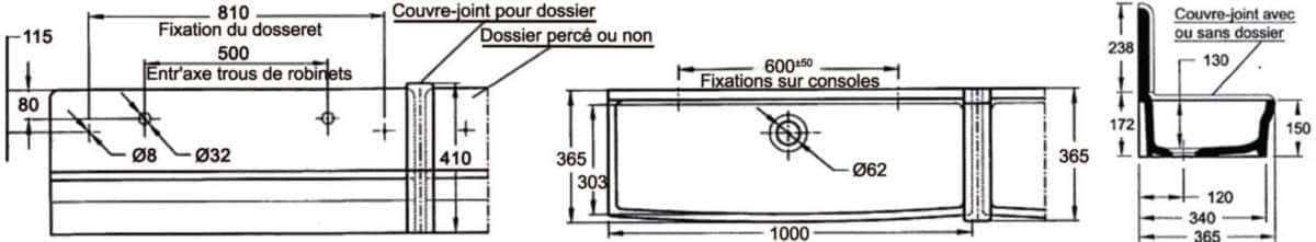 Couvre joint DUO pour dossiers EN281/EN287 blanc réf. EN293-00 JACOB DELAFON - Image 2