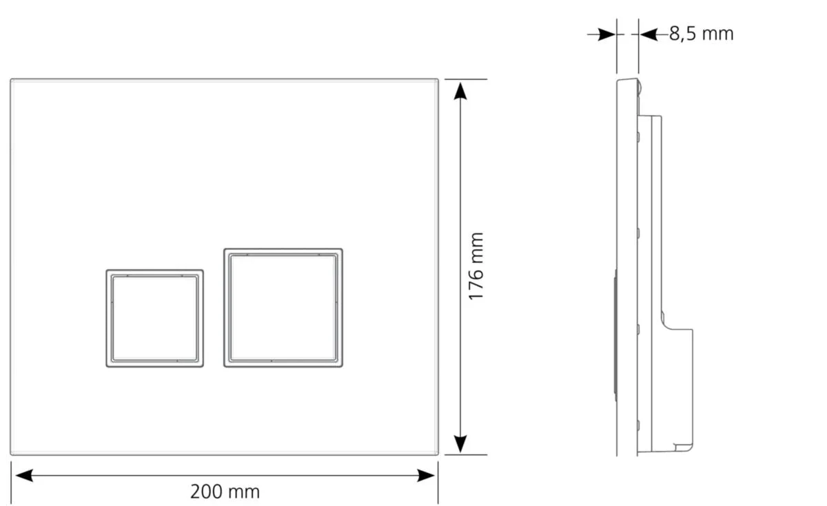 plaque de commande SQUARE aspect inox inserts brillant réf. 31204210 - Image 2