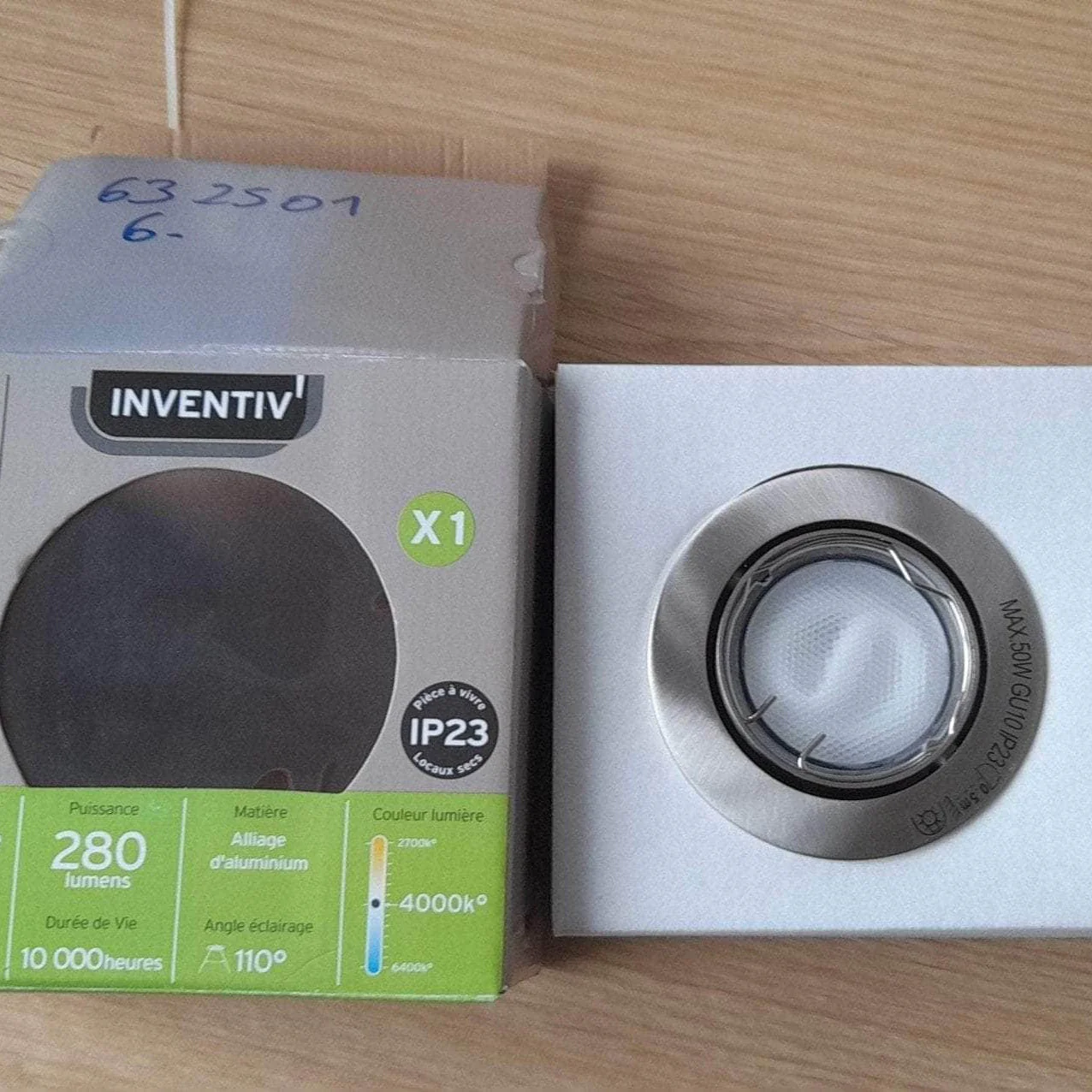 Spot CFL à encastrer orientable INVENTIV' alliage alu