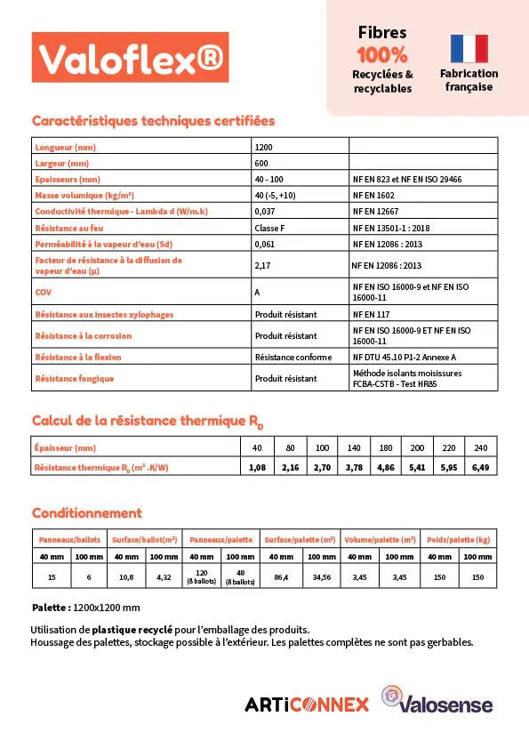 Panneau isolant fibre de Carton ossature bois R=3,8 - Valosense - 1350 x 575 x 145 mm - Image 4