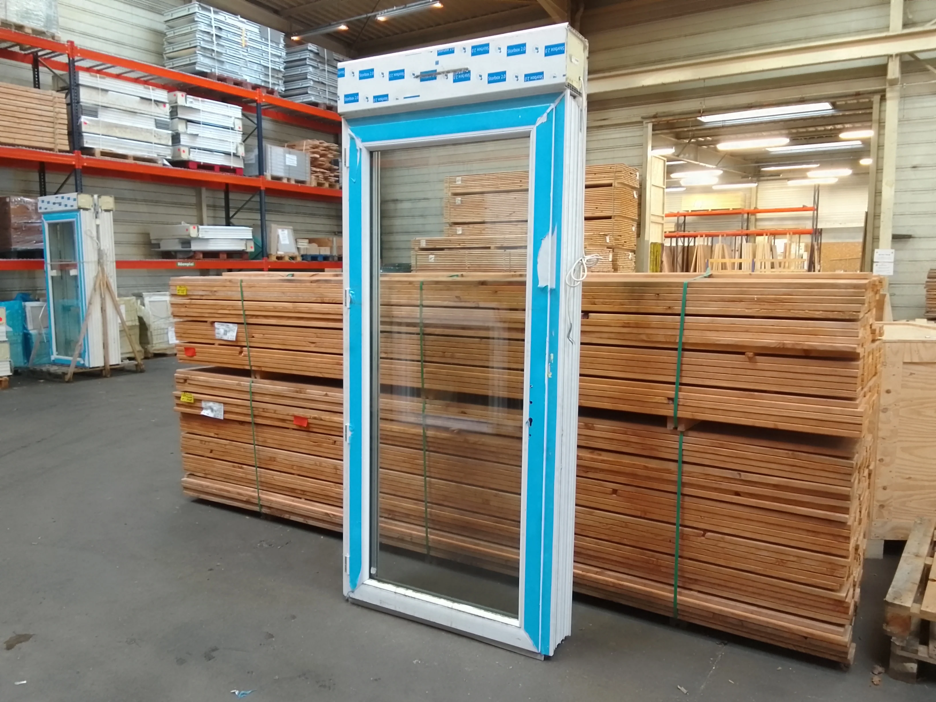 Porte-fenêtre PVC blanc 9016 satine classe 1 - 2150 x 1000 mm - Bouvet Thermience gauche VRI - Image 2