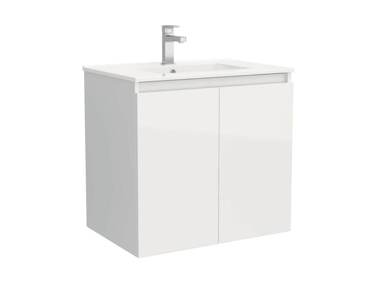 Meuble suspendu Alterna 70 cm 2 portes Blanc Laqué ALTERNA