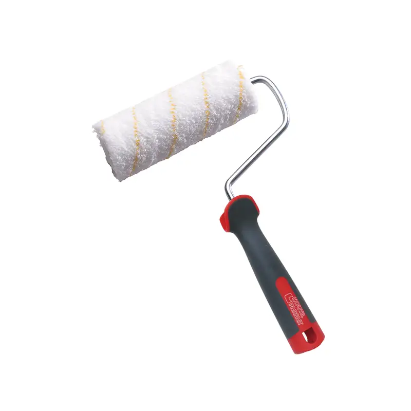 Rouleau Antigoutte Murs & Plafonds - Toutes Peintures - Manchon Polyester Tissé 12mm - Poignée Creuse Bi-Matière - Tige Zinguée Blanc 8mm