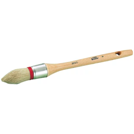 Brosse À Rechampir Universelle - Mélange Soies Et Synthétique - Montée Sur Fleur - Virole Inox - Collet Ficelle Rouge Sur Les Tailles 2 À 8 - Manche Bois Verni - PEFC