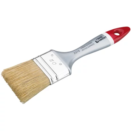 Brosse Plate Universelle - Fibres 100% Synthétiques Étagées - Virole Acier Nickelé - Manche Polypro Verni