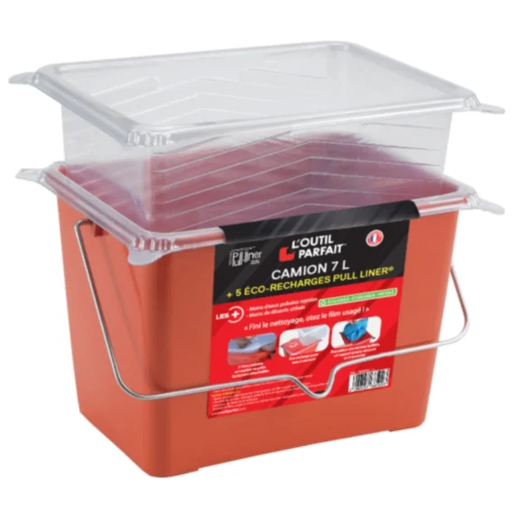 Camion + 5 Éco-Recharges Pull Liner® - Camion Polypropylène 70% Matières Recyclées - Films Pelables PVC-Pe 100% Matières Recyclées