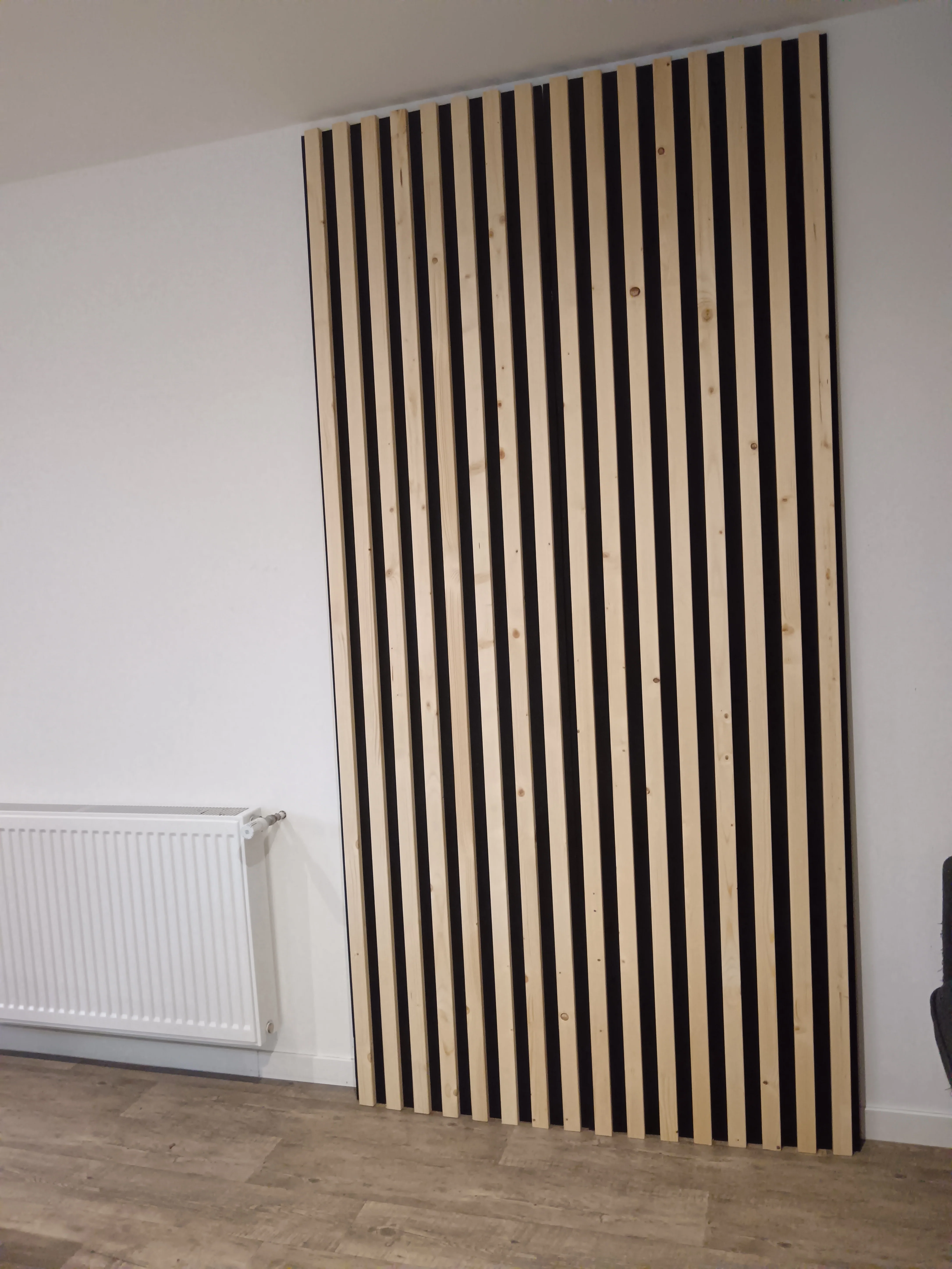 Panneau décoratif feutre et bois massif epicéa - 2400 x 600 mm - Image 2