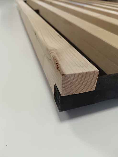 Panneau décoratif voile noir et bois massif epicéa - 1200 x 600 mm - Image 4