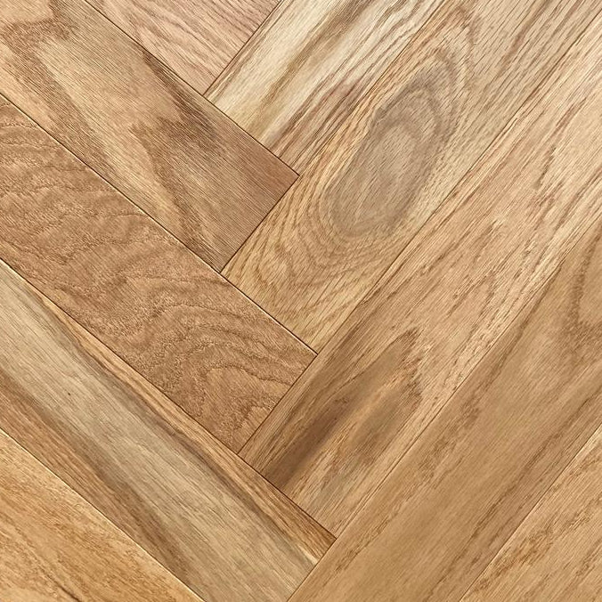 Contrecollé Bâton Rompu chêne européen verni incolore - 600 x 90 x 14/3 mm (24 lames / botte)