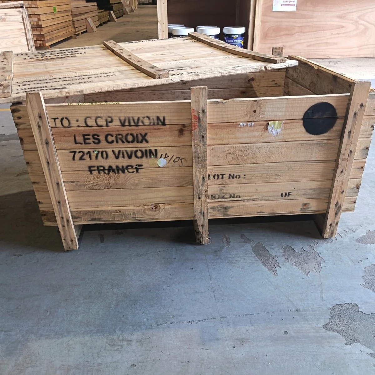 Caisse de transport  bois massif - 1100 x 810 x 425 mm