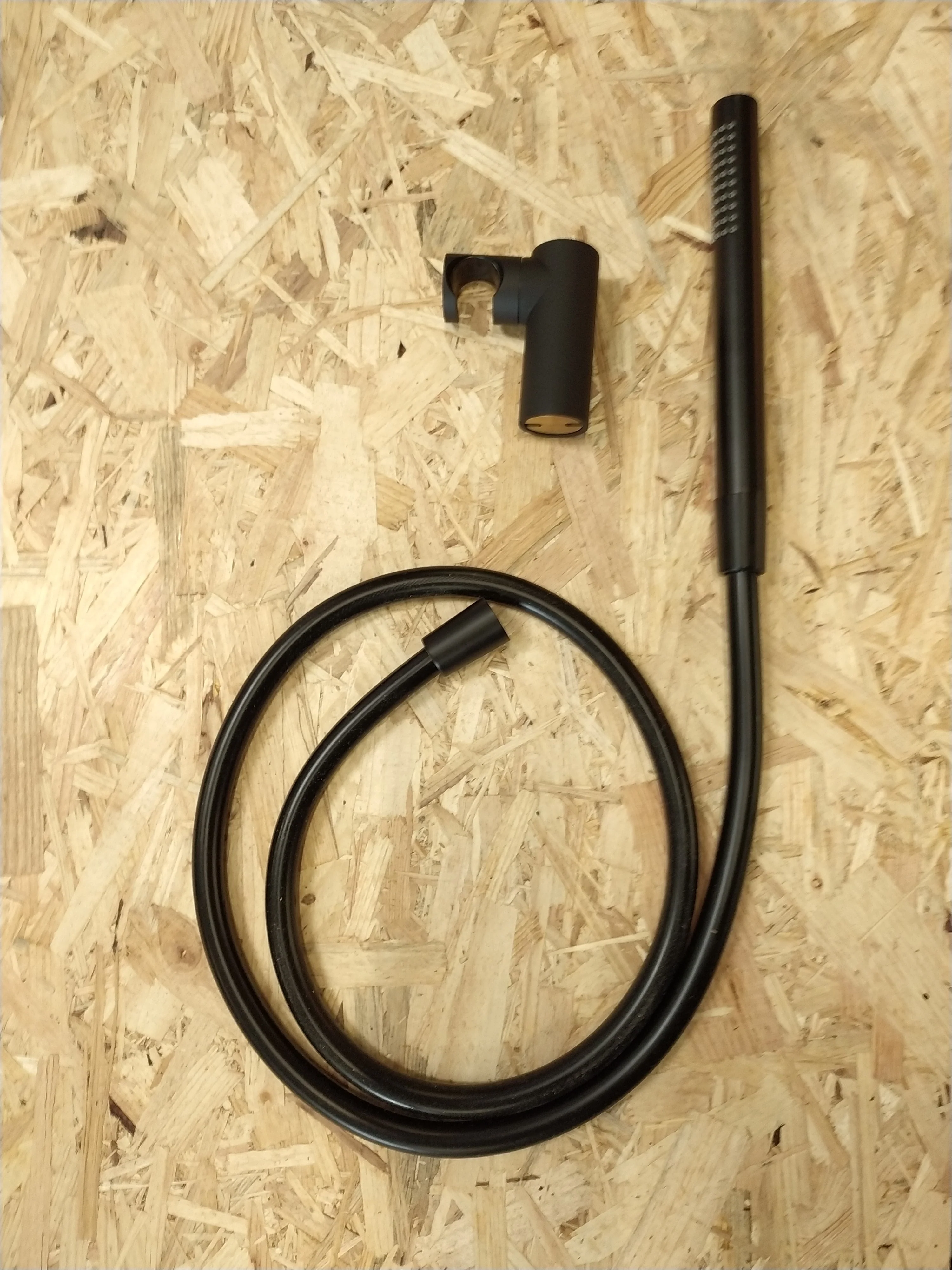 Douchette noir avec flexible 1250 mm et support