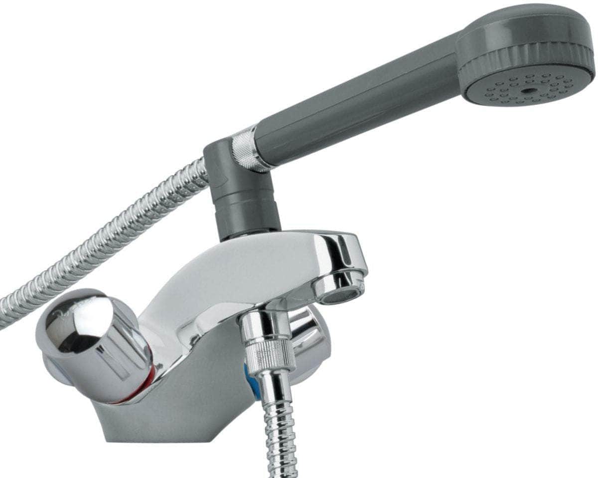 Mélangeur de bain-douche ULYSSE C monotrou avec bec fixe et ensemble douche 1 jet, têtes 15 x 21 à clapet guidé, chromé réf. D1634AA PORCHER - Image 2