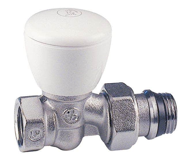 Robinet droit de radiateur nickelé. chromé diamètre 12 x 17 R6 X 32 réf. R6 x 032 GIACOMINI