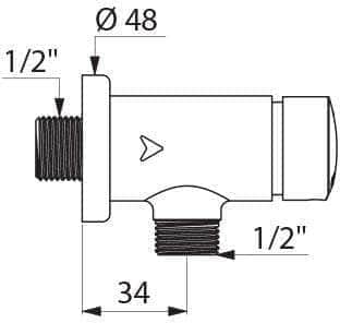Robinet temporisé 7 sec Temposoft 2 pour urinoir, à déclenchement souple à poser en applique équerre D 15 x 21 mm réf. 778800 DELABIE - Image 6