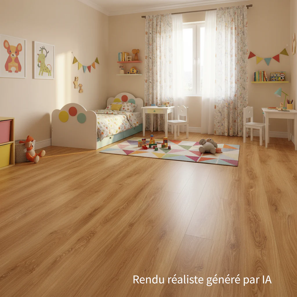 Sol PVC SPC clipsable chêne 214 - usage résidentiel - sous-couche intégrée - 1220 x 180 x 5,0 mm - Image 4