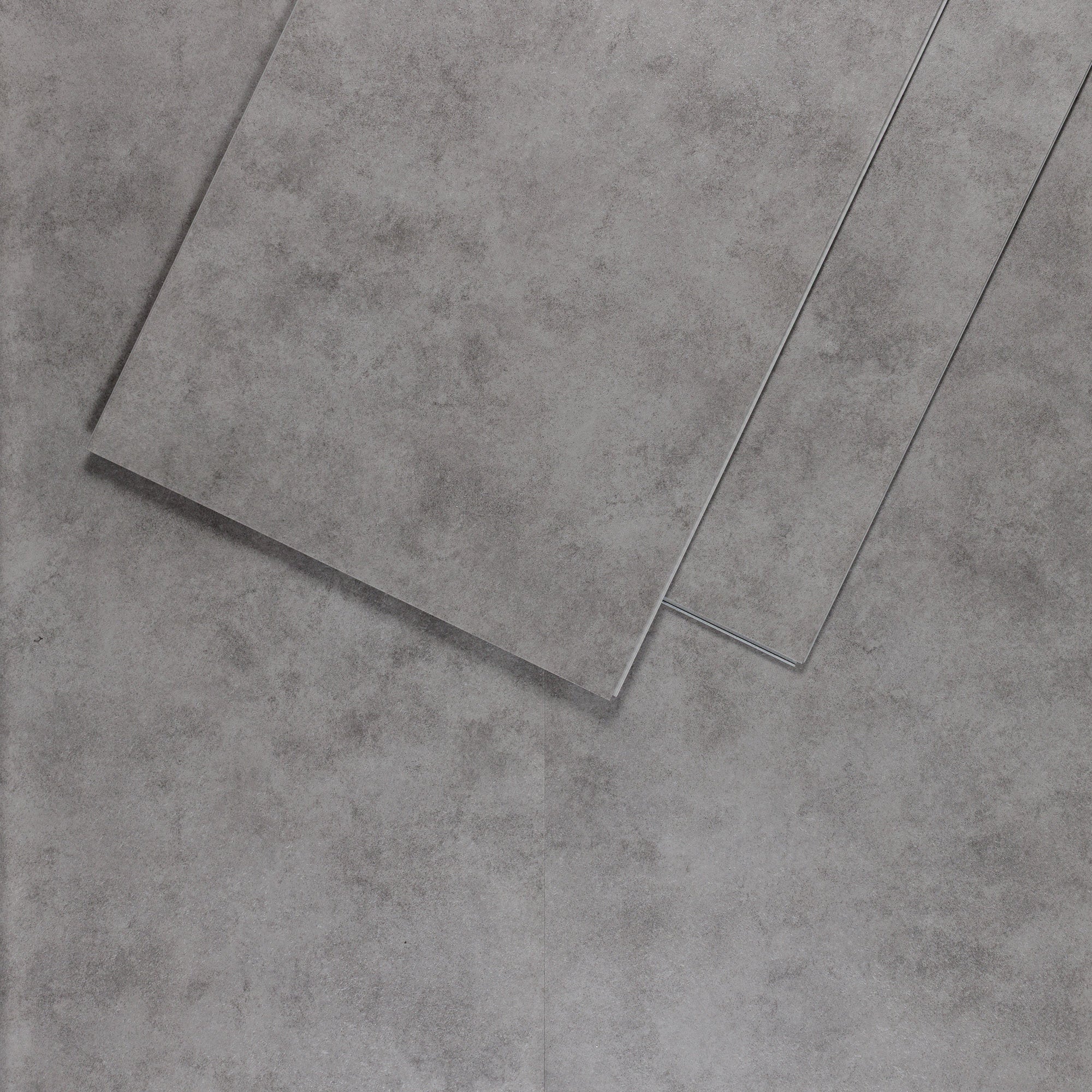 Sol PVC-SPC clipsable imitation carrelage gris moyen classic - 915 x 474 × 5.5mm sous-couche intégrée (SPC103) - Image 2