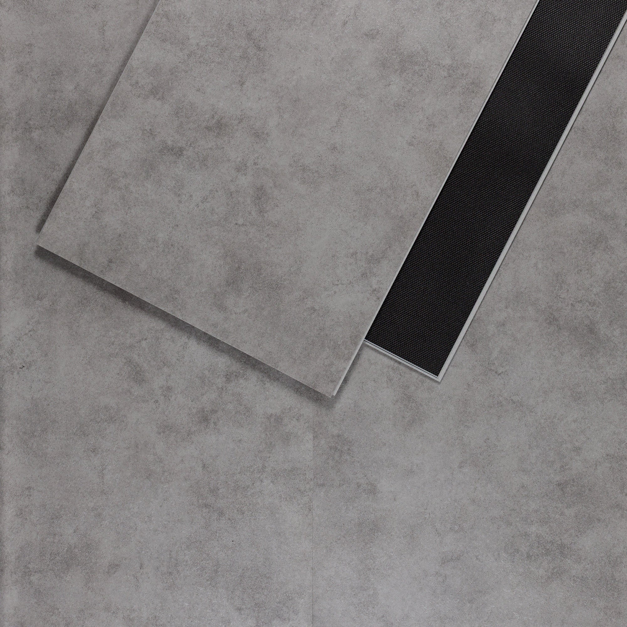 Sol PVC-SPC clipsable imitation carrelage gris moyen classic - 915 x 474 × 5.5mm sous-couche intégrée (SPC103) - Image 6