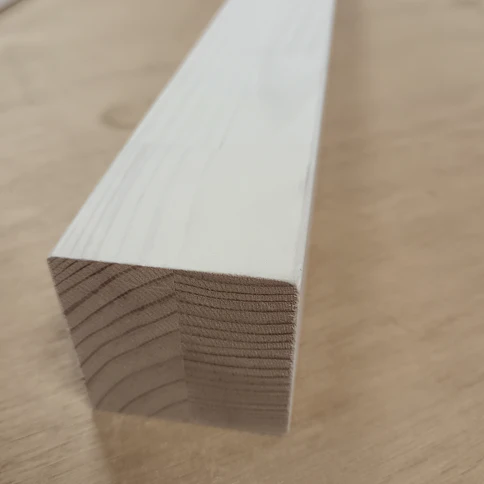 Tasseau décoratif pin bois massif abouté - 50 x 50 - L=1.9m vernis blanc