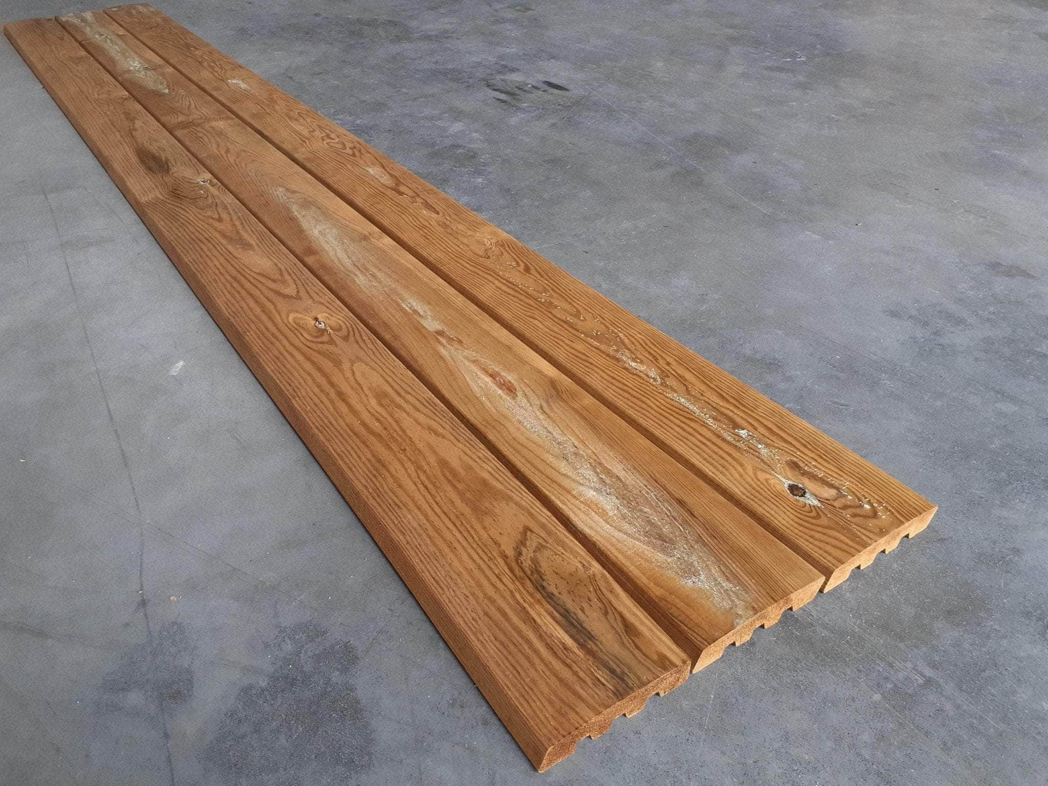Lame de terrasse pin marron classe 4 - 28x145 - L=3m (profil Santorin) - Image 7