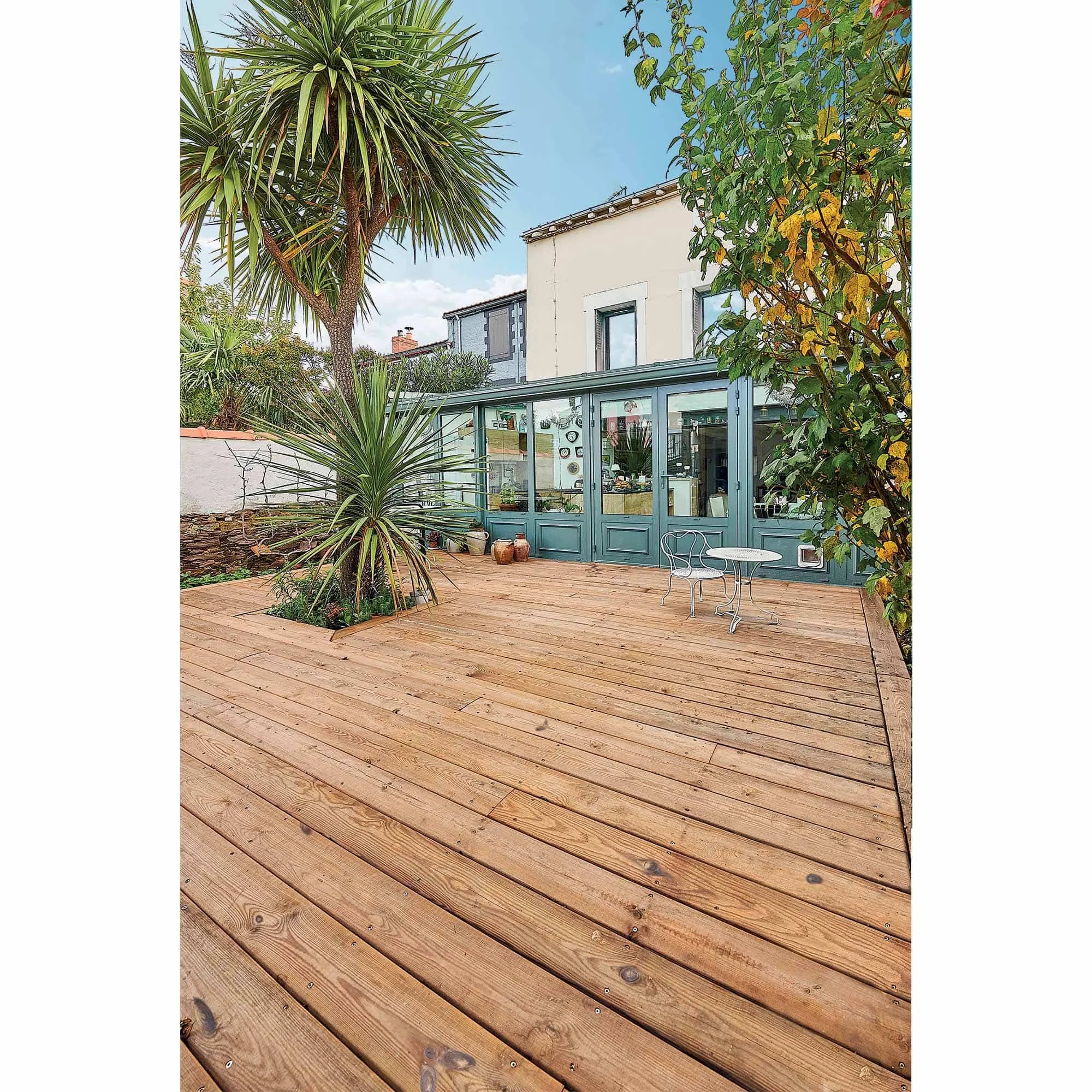 Lame de terrasse pin marron classe 4 - 28x145 - L=3m (profil Santorin) - Image 9