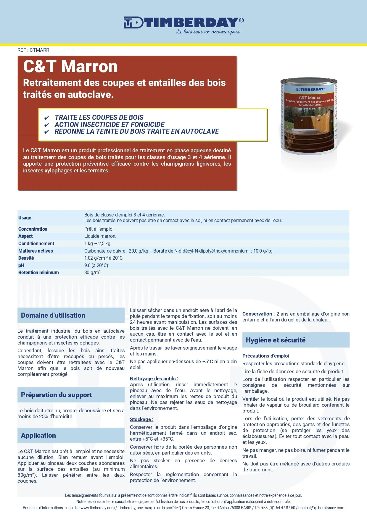 Traitement de coupe C&T Marron Boite 1 kg Timberday - Image 2