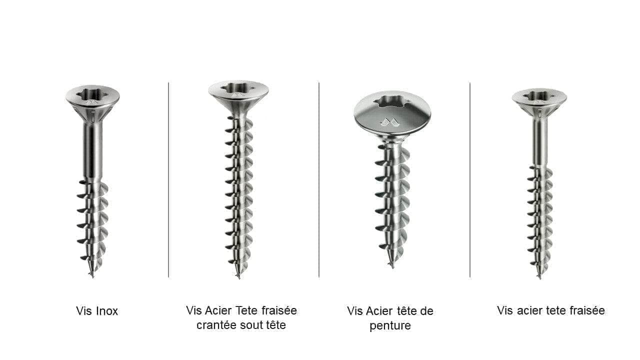 Boite de 200 Vis Acier 6x50 - Tete fraisée - Filetage partiel - Empreinte Torx - Image 3