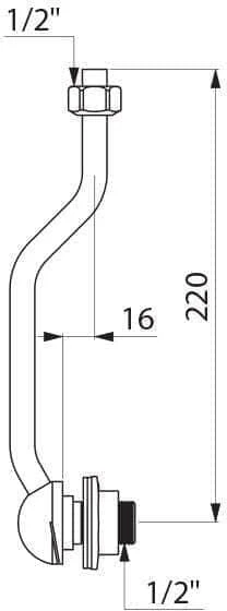 Tubulure à effet d eau pour alimentation de stalles d urinoir JACOB DELAFON Murale 2 et Boissière 2 - DELABIE - Image 2